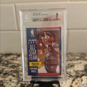 Michael Jordan 1991 Fleer All-Star Card - #211 - Beckett Mint 9
